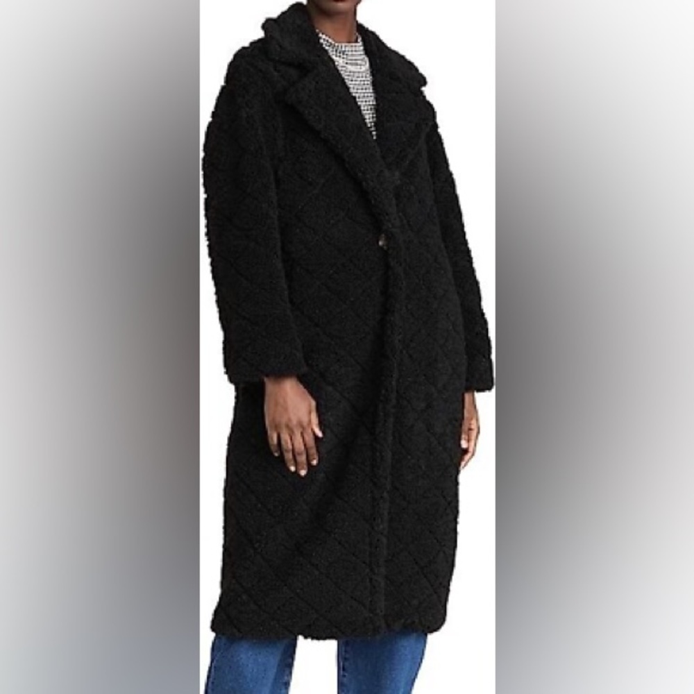 BB Dakota by Steve Madden Women's Black Teddy Coat